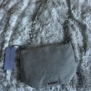 Silver mesh crossbody bag
